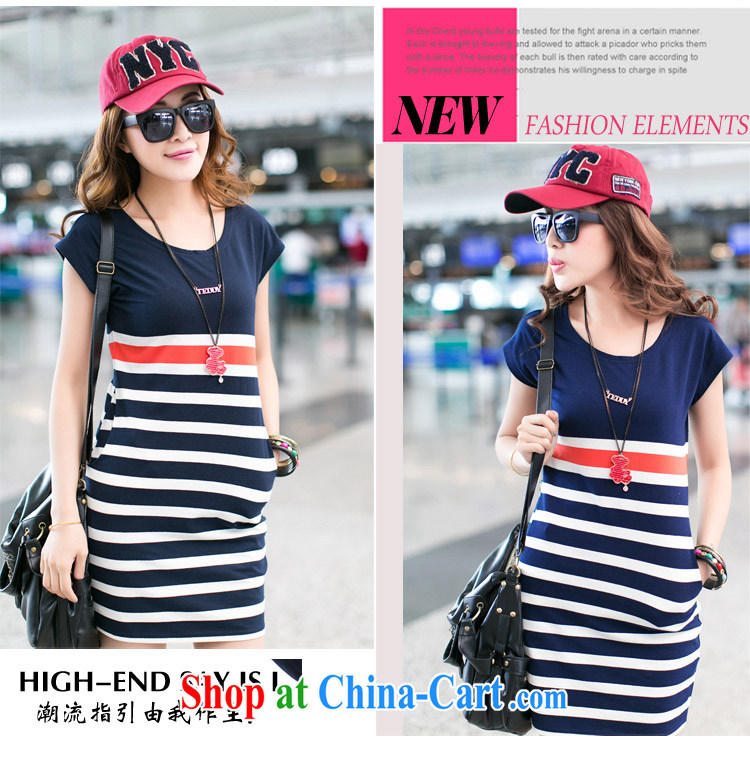 In hubris summer thick MM larger female sport and leisure striped dresses summer girls in long cotton beauty package and skirt royal blue S pictures, price, brand platters! Elections are good character, the national distribution, so why buy now enjoy more preferential! Health