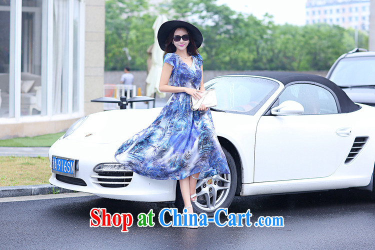 Stylish 1000 addressing the code dress dresses 2015 summer style retro floral snow woven skirt bohemian long skirt skirt Beach S 06,881 blue 4 XL pictures, price, brand platters! Elections are good character, the national distribution, so why buy now enjoy more preferential! Health