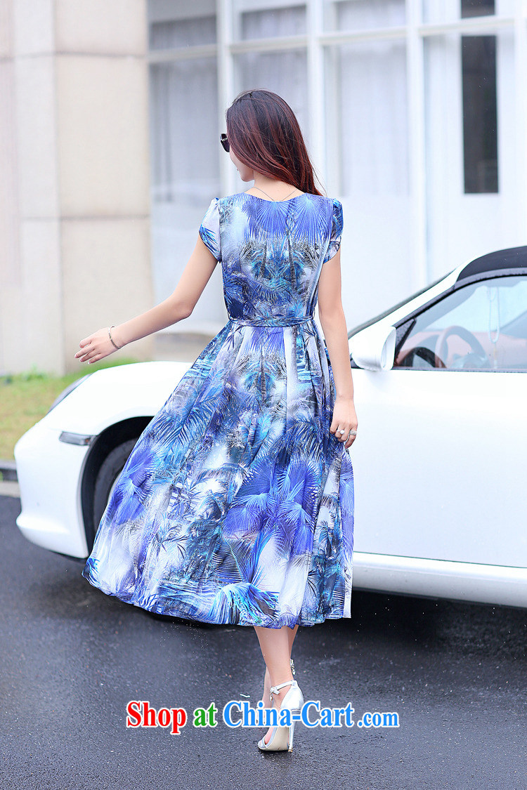 Stylish 1000 addressing the code dress dresses 2015 summer style retro floral snow woven skirt bohemian long skirt skirt Beach S 06,881 blue 4 XL pictures, price, brand platters! Elections are good character, the national distribution, so why buy now enjoy more preferential! Health