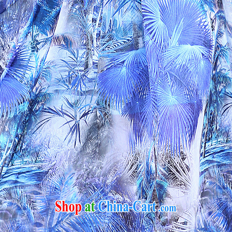 Stylish 1000 addressing the Code women dresses 2015 summer style retro floral snow woven skirt bohemian long skirt skirt Beach S 06,881 blue 4 XL, stylish 1000 hunt, shopping on the Internet