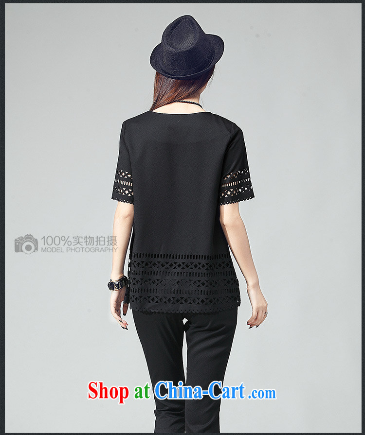 At the T-shirt, ladies summer is the cutouts and Openwork flower T shirts 7 pants two-piece stylish snow woven short-sleeved leisure Kit 8006 black 4XL pictures, price, brand platters! Elections are good character, the national distribution, so why buy now enjoy more preferential! Health