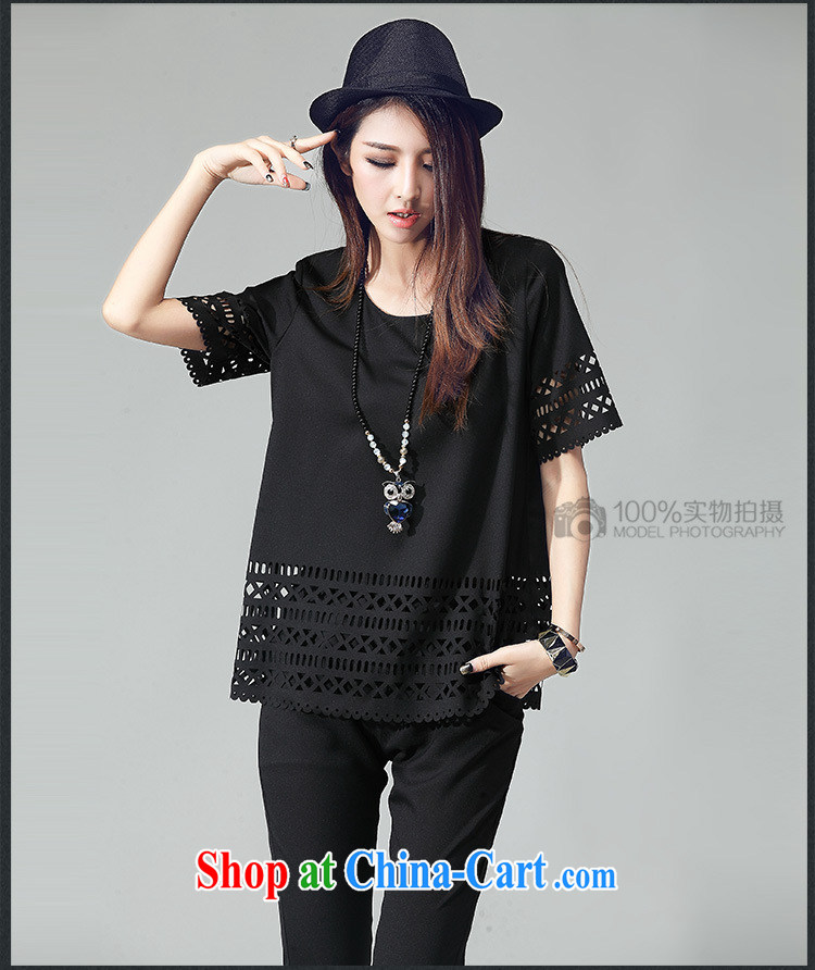 At the T-shirt, ladies summer is the cutouts and Openwork flower T shirts 7 pants two-piece stylish snow woven short-sleeved leisure Kit 8006 black 4XL pictures, price, brand platters! Elections are good character, the national distribution, so why buy now enjoy more preferential! Health