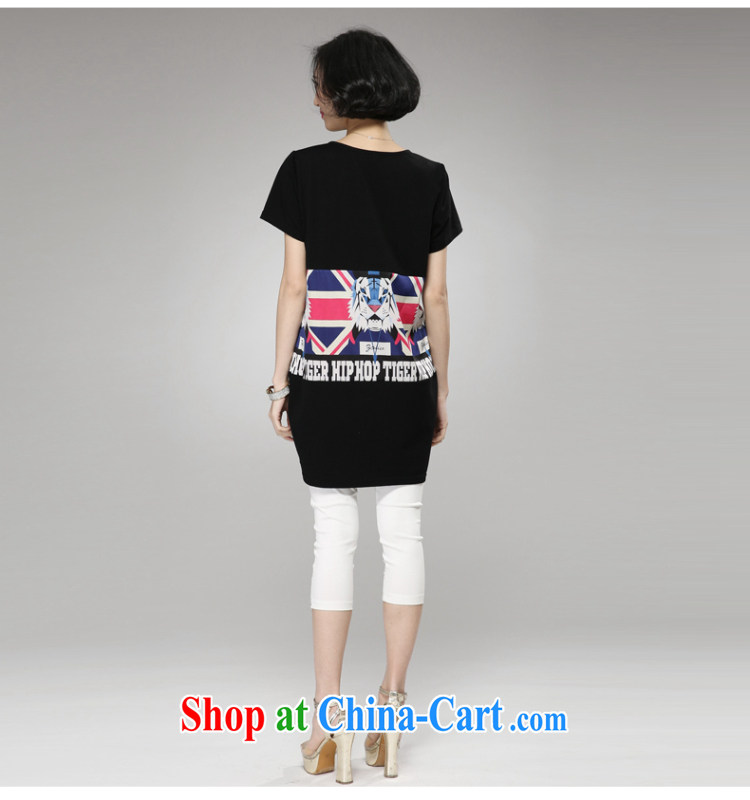 Kou colorful Cayman 2015 new thick mm larger for women T-shirts fat people graphics thin stylish creative collision color stamp T-shirt with short sleeves black 4XL 4 XL pictures, price, brand platters! Elections are good character, the national distribution, so why buy now enjoy more preferential! Health