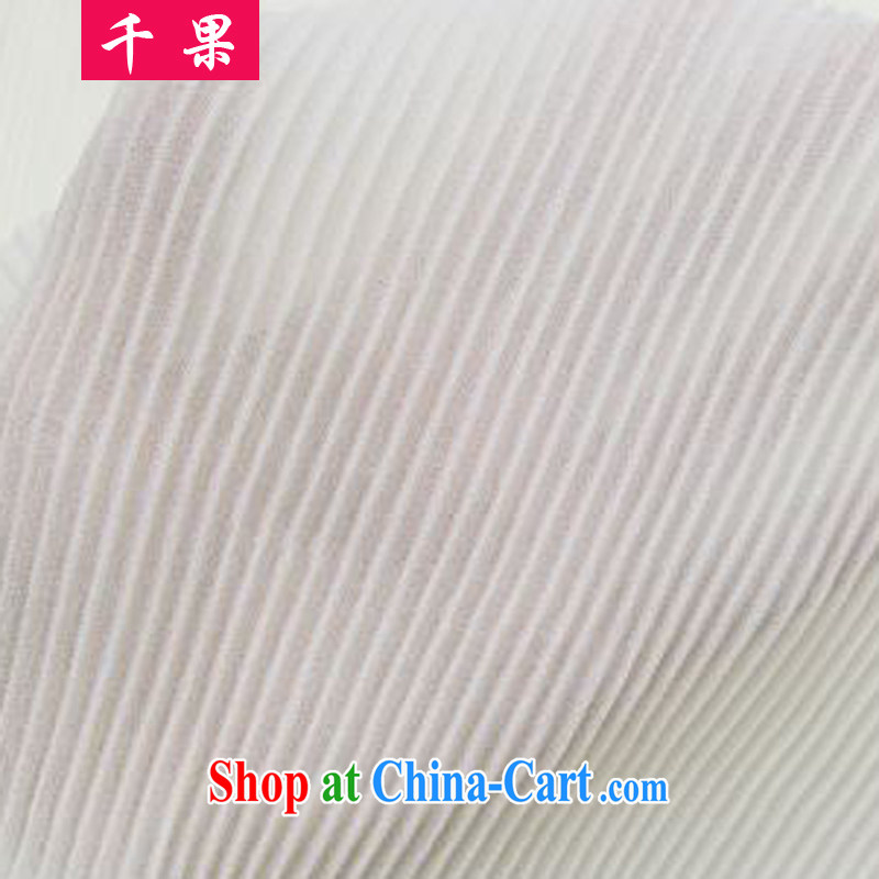 1000 fruit 2015 summer 100 folds in Europe and America as well as larger female thick MM 200 Jack loose video thin sleeveless strap vest snow woven dresses 388 white 5 XL, 1000 fruit (QIANGUO), online shopping