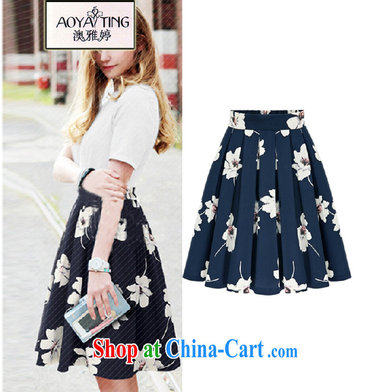 o Ya-ting 2015 New, and indeed increase, female summer thick mm video thin ice woven 100 hem waist skirt Elastic waist skirt in dark royal blue 5 XL recommends that you 175 - 200 jack