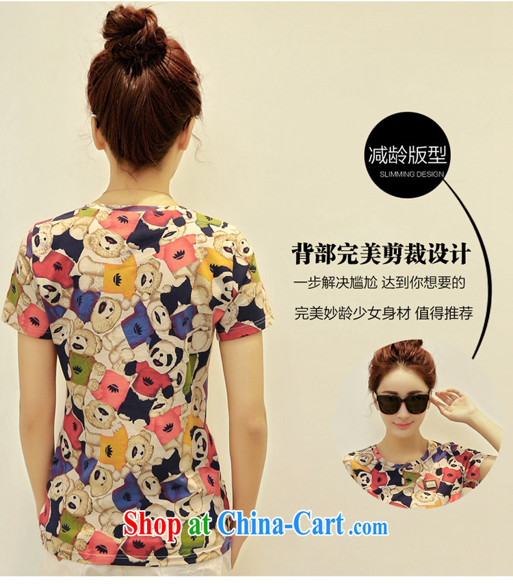 Solabe/the Addis Ababa mm thick female new Korean XL stylish personalized cartoon short-sleeve T-shirt cotton with leisure T shirt blue XXXL pictures, price, brand platters! Elections are good character, the national distribution, so why buy now enjoy more preferential! Health