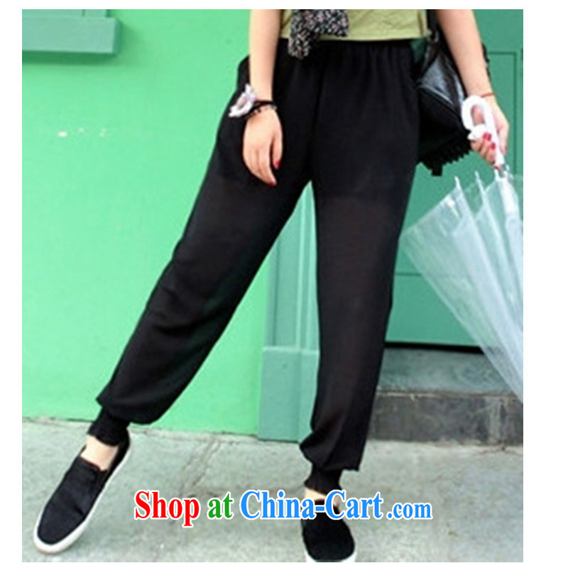 Van Gogh Hee-summer and indeed increase, female 200 Jack mm thick summer graphics thin thick mm relaxed, casual pants in Europe wind black XL 110 - 140 jack, Van Gogh-hee, shopping on the Internet