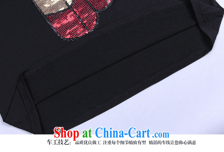 and the United States, will be the 2015 fat XL female summer new Europe and pearl embroidery patterns short sleeve shirt T mm thick loose video thin female T-shirt N 3680 black XXXL pictures, price, brand platters! Elections are good character, the national distribution, so why buy now enjoy more preferential! Health