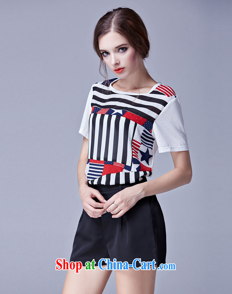 and the United States, 2015 will be in Europe and indeed the XL female summer new, mm thick loose video thin stripes flag stamp short sleeve shirt T Snow woven shirts 3675 white XXXL pictures, price, brand platters! Elections are good character, the national distribution, so why buy now enjoy more preferential! Health