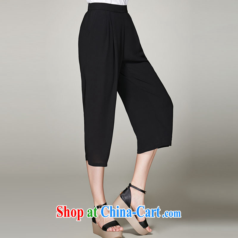 and the United States, 2015 will be in Europe and indeed the XL female new summer, mm thick loose video thin ice woven pants 7 pants Wide Leg trousers N 3651 black XXXL, the US could (RIUMILVE), shopping on the Internet