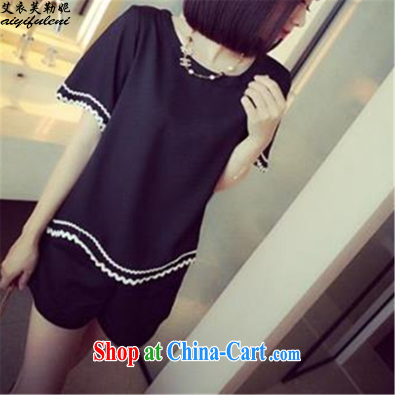 The Yi would be Connie, summer 2015 new Korean version loose the code girl with a short-sleeved shirt T shorts two pack leisure video thin 200 jack to wear 8029 black 4XL, the clothing can be, Connie, and shopping on the Internet