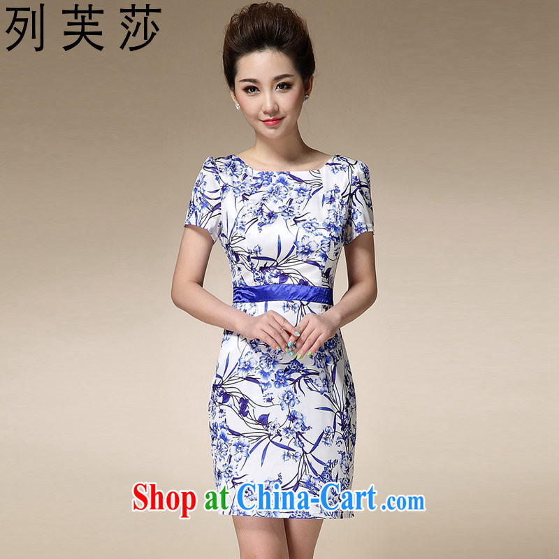 Access List Windsor 2015 new summer maximum code MOM decorated in graphics thin stamp collection waist dresses 8991 L