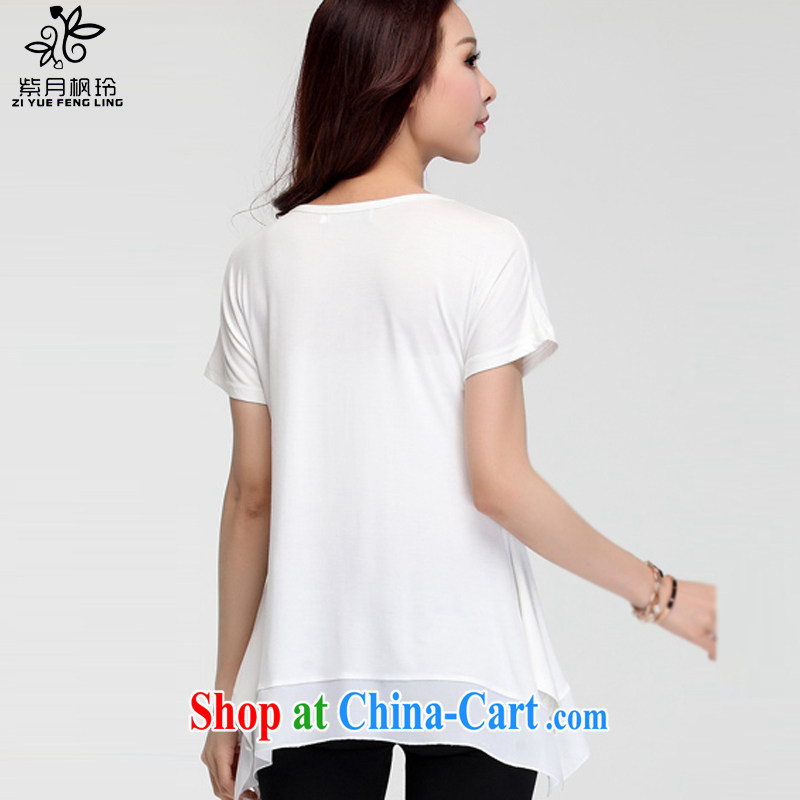 First and foremost, Feng-ling 2015 summer new, larger female short-sleeve shirt T 681 white 3XL, Purple, Feng-ling (ZIYUEFENGLING), shopping on the Internet