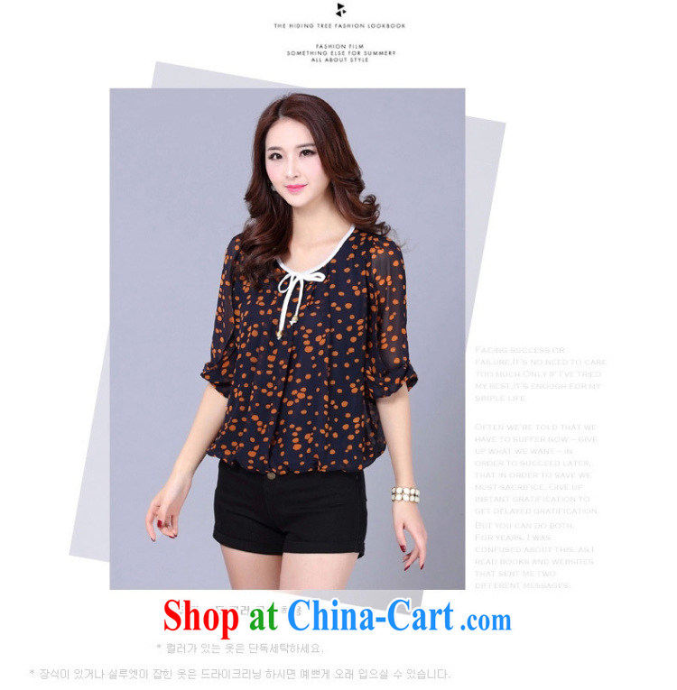 Morning would be 2015 summer new Korea and indeed increase, female loose video thin floral 7 cuff wave point female shirt knocked color wave point stamp T shirts snow woven shirts Red Dot 4 XL pictures, price, brand platters! Elections are good character, the national distribution, so why buy now enjoy more preferential! Health