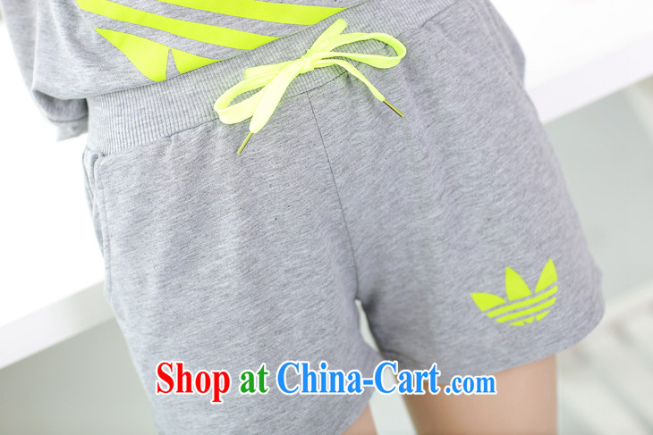 Summer 2015 new 3 leaf pattern is, female T shirts shorts casual sweater sports two-piece black XXL pictures, price, brand platters! Elections are good character, the national distribution, so why buy now enjoy more preferential! Health