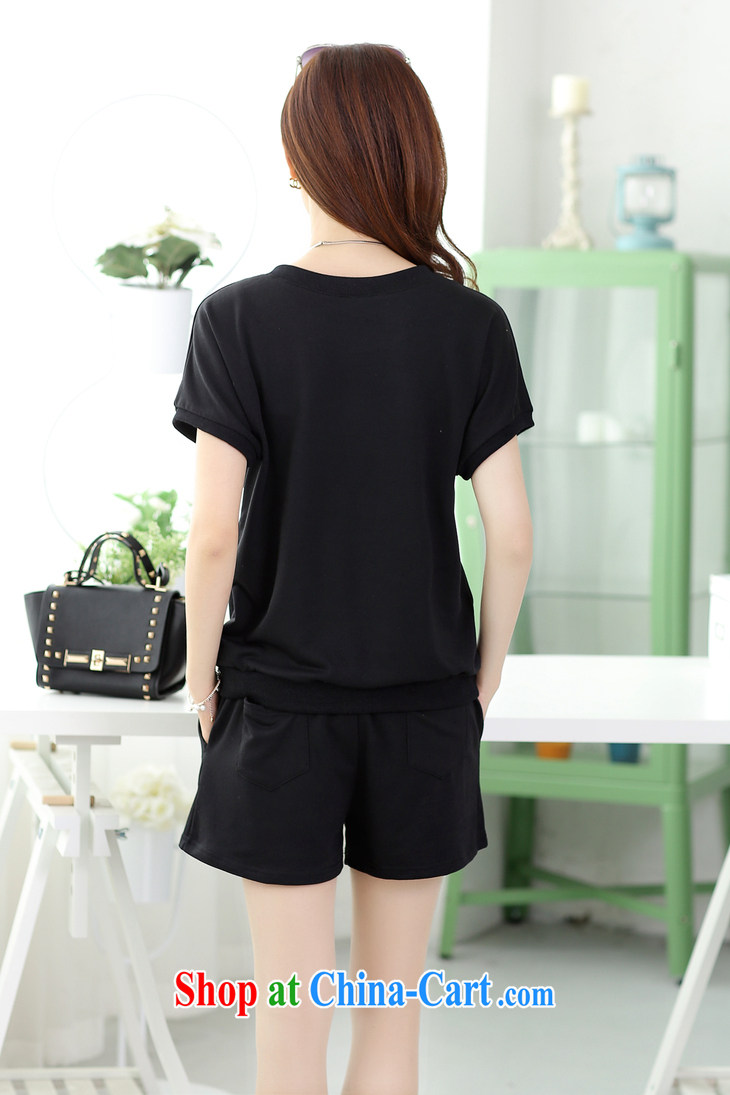 Summer 2015 new 3 leaf pattern is, female T shirts shorts casual sweater sports two-piece black XXL pictures, price, brand platters! Elections are good character, the national distribution, so why buy now enjoy more preferential! Health