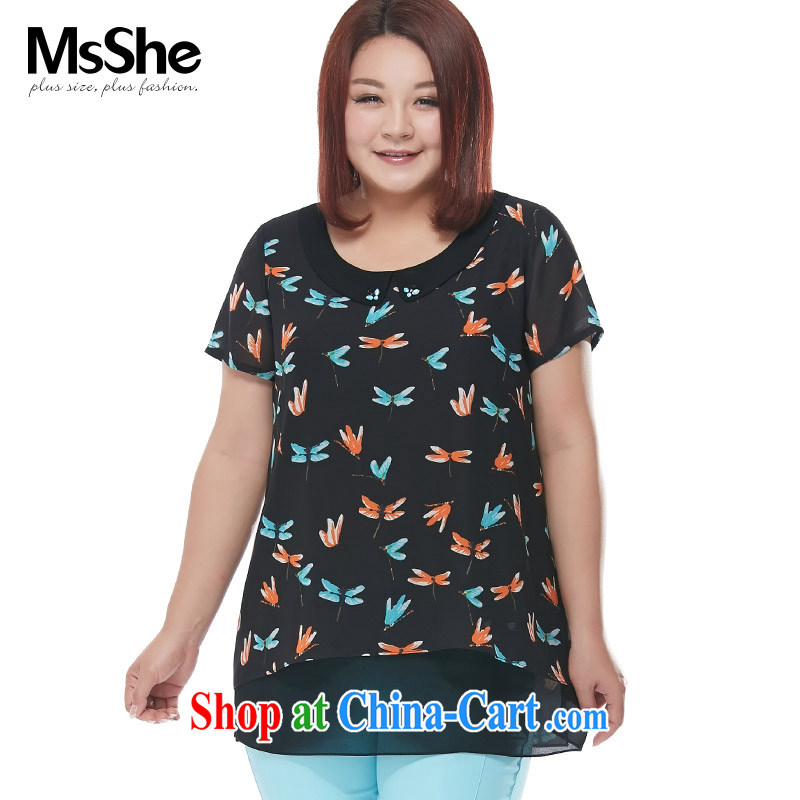 The MsShe indeed XL women 2015 new summer doll stamp duty for staples snow Pearl woven shirts pre-sale 4430 black 5 stamp duty XL - pre-sale from 30 June to the