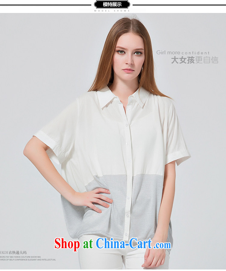 EKDI/clothing and express the Code women 2015 summer New flip style bat sleeves loose video thin shirt white 2XL pictures, price, brand platters! Elections are good character, the national distribution, so why buy now enjoy more preferential! Health