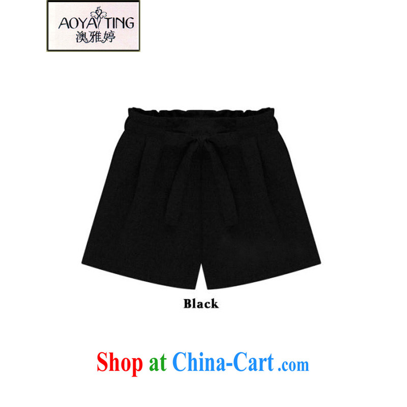 o Ya-ting 2015 New, and indeed increase, female summer mm thick cotton Ma loose video thin wide leg shorts large hot pants black 5 XL recommends that you 175 - 200 jack