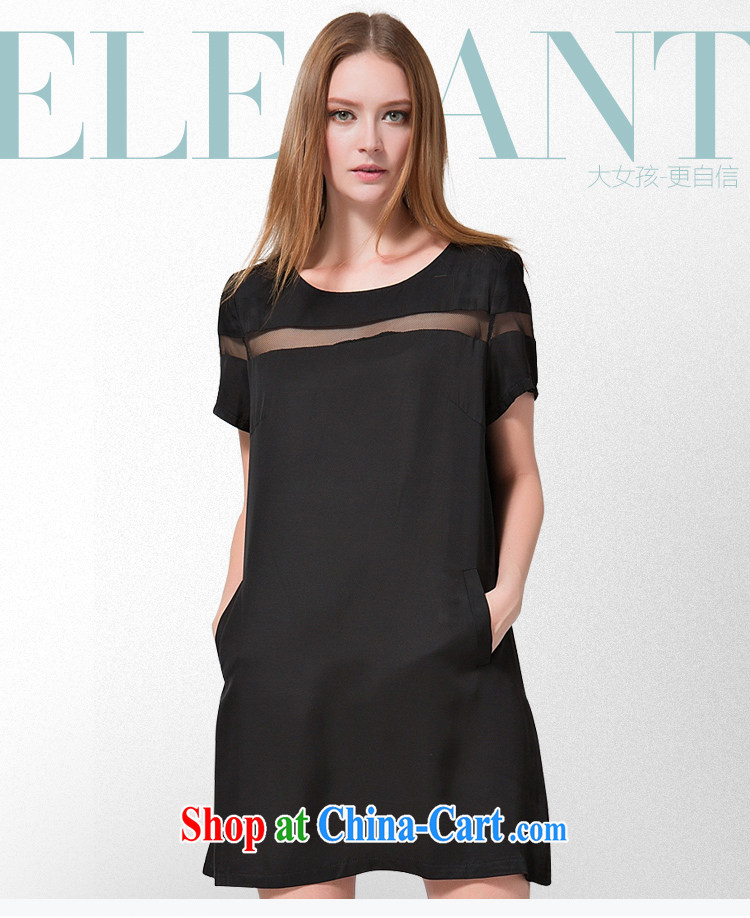 EKDI/clothing and express the Code women 2015 summer new round-collar Openwork stitching loose video thin dress black 3 XL pictures, price, brand platters! Elections are good character, the national distribution, so why buy now enjoy more preferential! Health
