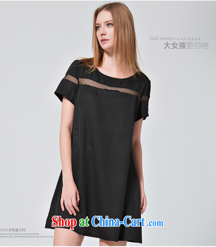 EKDI/clothing and express the Code women 2015 summer new round-collar Openwork stitching loose video thin dress black 3 XL pictures, price, brand platters! Elections are good character, the national distribution, so why buy now enjoy more preferential! Health