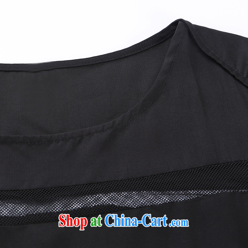 EKDI/clothing and express the Code women 2015 summer new round-collar Openwork stitching loose video thin dress black 3 XL clothing, express (ekdi), online shopping