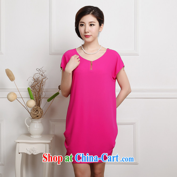 The Kent summer, middle-aged mother with snow-woven into color dresses Korean Beauty round-collar OL Ms. aura skirts solid color the fat and short-sleeved, long skirt blue XXXL pictures, price, brand platters! Elections are good character, the national distribution, so why buy now enjoy more preferential! Health
