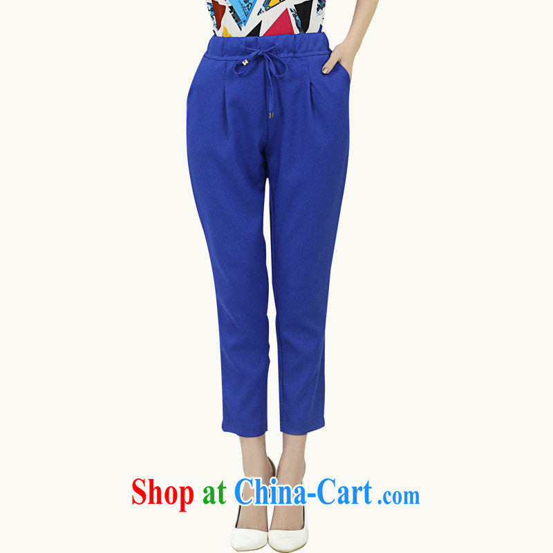 Package e-mail delivery and indeed XL girls trousers Castor, Trouser Press 2015 summer summer thick mm thick sister Korean version 200 Jack blue XXXXXL