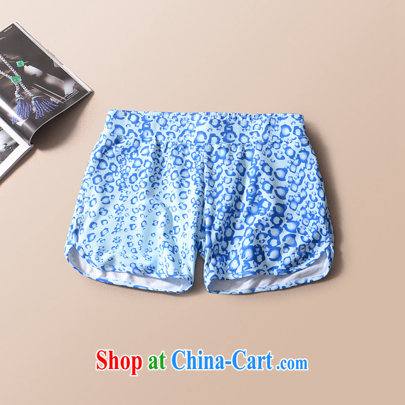 2015 mm thick summer large foreign trade, female original single European shorts hot pants King code female Trouser press 200 Jack bdk light blue XL