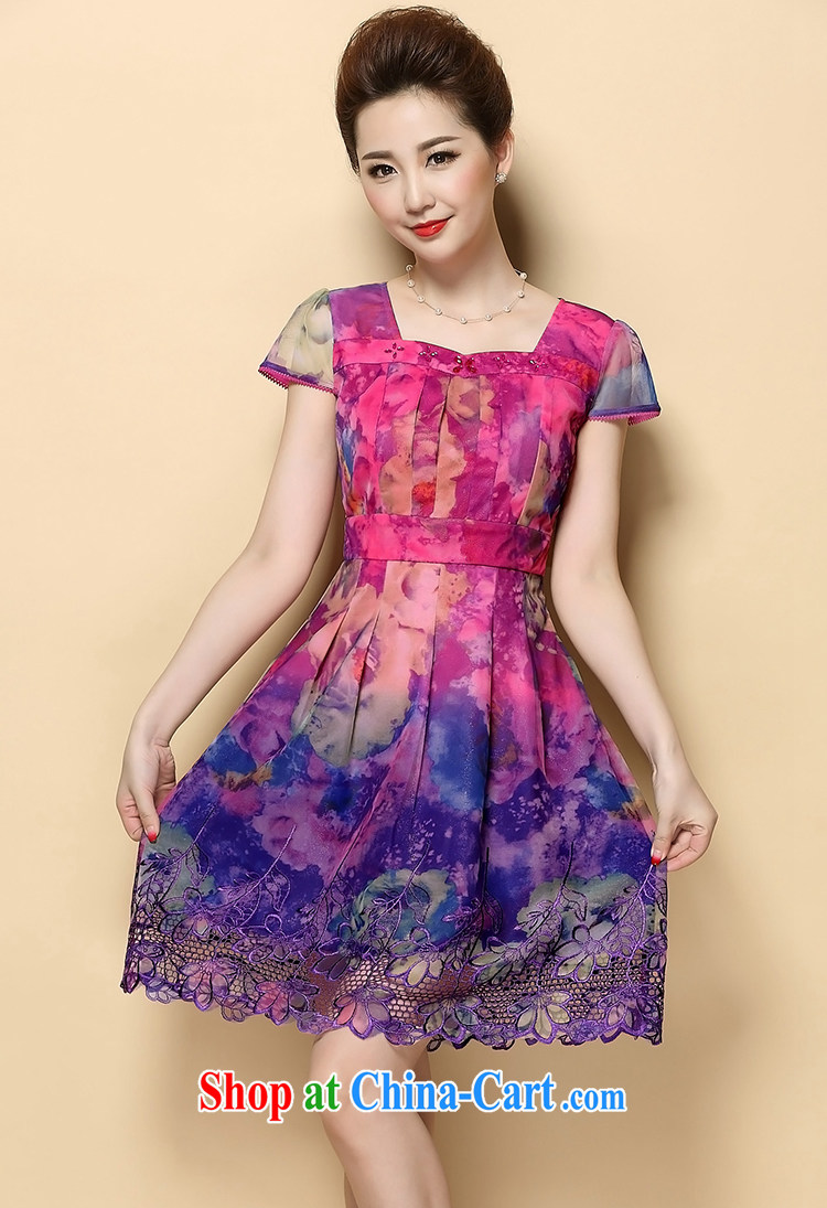 Sir David WILSON, Chuang summer female temperament snow woven lace stamp large, short-sleeved large dresses 80,011 purple M pictures, price, brand platters! Elections are good character, the national distribution, so why buy now enjoy more preferential! Health