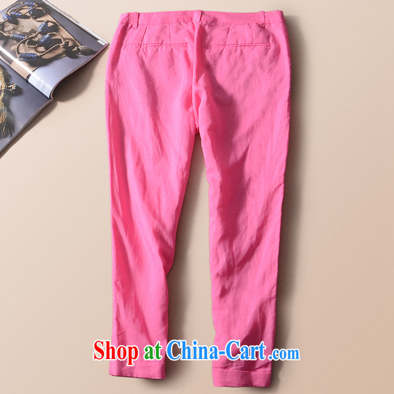 2015 mm thick summer large foreign trade, female original single 7 in Europe and a trouser press castor pants linen pants King code 7M3 orange 16, talking about the Zhuang (gazizhuang), online shopping