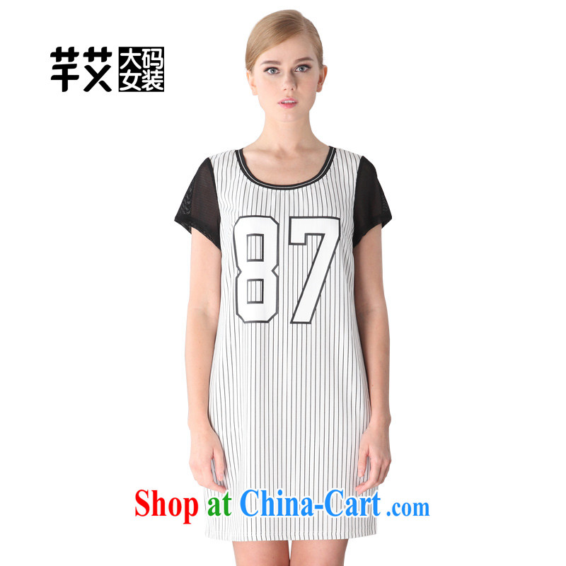 Constitution the larger female 2015 summer new thick mm beauty graphics thin stamp dresses 2856 white 88_XL