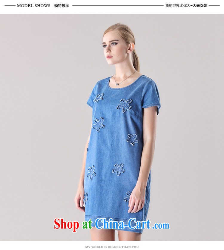 The Constitution is the female 2015 summer new thick mm and indeed has been increased and graphics thin embroidered dresses 2814 cowboy blue 88/XL pictures, price, brand platters! Elections are good character, the national distribution, so why buy now enjoy more preferential! Health