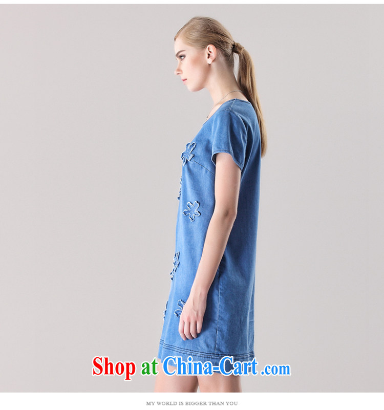 The Constitution is the female 2015 summer new thick mm and indeed has been increased and graphics thin embroidered dresses 2814 cowboy blue 88/XL pictures, price, brand platters! Elections are good character, the national distribution, so why buy now enjoy more preferential! Health