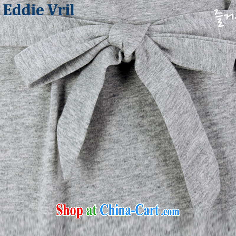EddieVril larger cotton T-shirt skirt summer 2015 new stamp long, short-sleeved dress code the dress video thin P 66 light gray L, Eddie Vril, shopping on the Internet