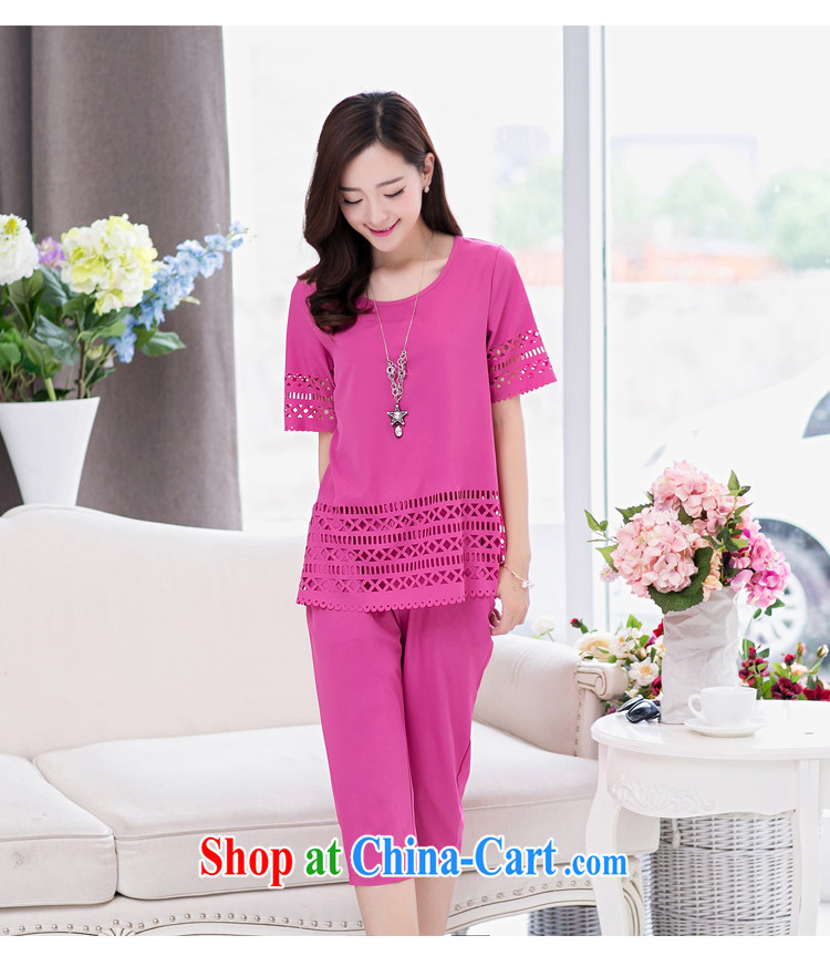 Hsiao-mentioned 2015 summer new Korean version the code female larger Openwork short-sleeve casual two-piece woman of 9009 red L pictures, price, brand platters! Elections are good character, the national distribution, so why buy now enjoy more preferential! Health