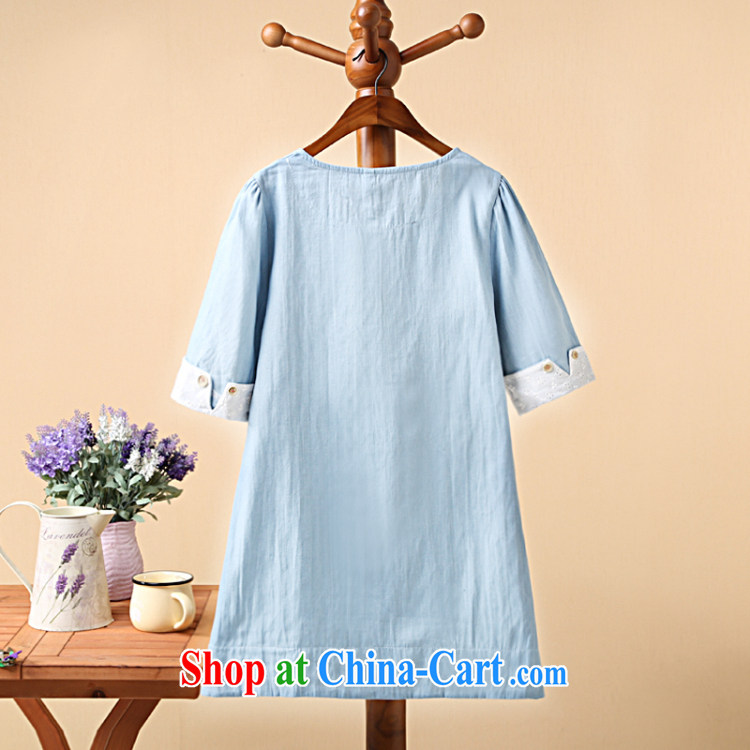 o Ya-ting 2015 New, and indeed increase, female summer thick mm video thin embroidery round-collar denim dress shirt picture color 3XL recommends that you 160 - 180 Jack pictures, price, brand platters! Elections are good character, the national distribution, so why buy now enjoy more preferential! Health