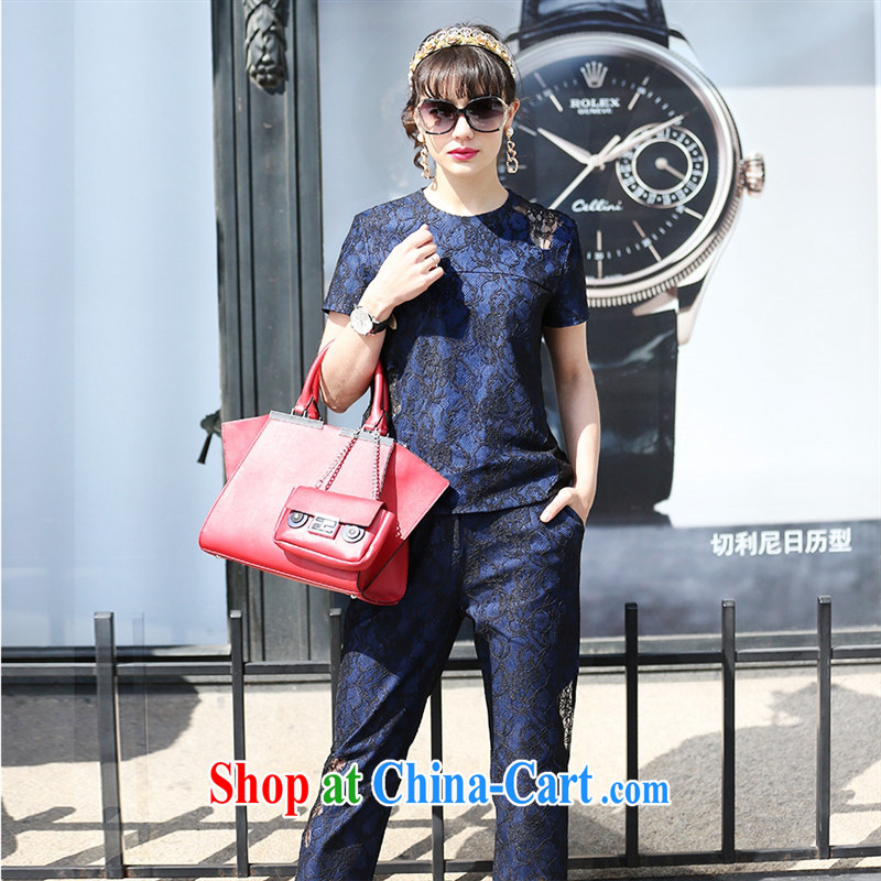 The European site 2015 spring and summer new casual stylish package girls summer name Yuan small incense, two-piece short sleeve larger Tibetan youth XXXL kit, Kenichiro Sasae, shopping on the Internet