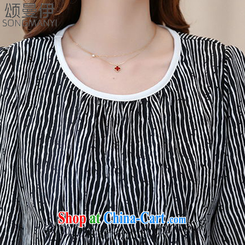 Also, the 2015 summer new, thick mm maximum code female loose video thin short-sleeved round neck snow woven shirts T-shirt T shirts women 1288 black XXXXL, of Manchester, and shopping on the Internet