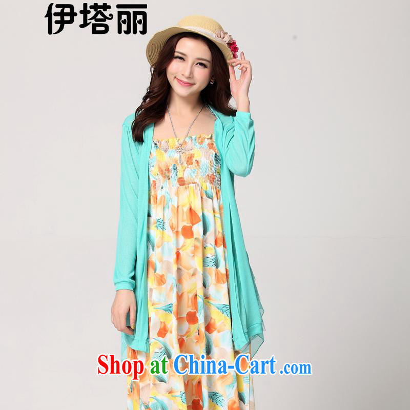 The Lai 2015 summer new, larger women is the increased emphasis on MM-air-conditioning T-shirt long-sleeved thick sister video skinny shawl jacket female Green 6 XL 220 recommendations about Jack