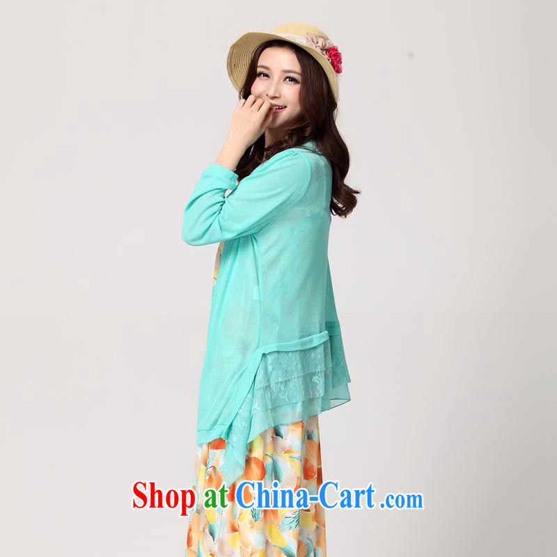 The Lai 2015 summer new, larger women is the increased emphasis on MM-air-conditioning T-shirt long-sleeved thick sister video skinny shawl jacket female Green 6 XL 220 recommendations about Jack, the Lai, and shopping on the Internet