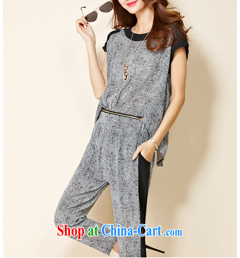 Woman mirror summer new cotton Ma T-shirt 7 Harlan pants Two Piece Set with #N 6878 sky gray 3XL pictures, price, brand platters! Elections are good character, the national distribution, so why buy now enjoy more preferential! Health