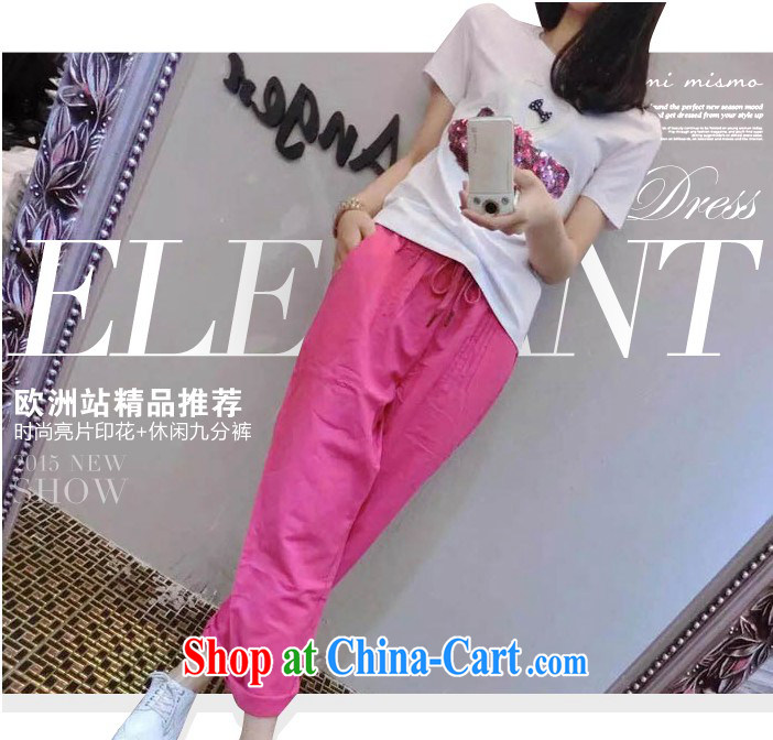 Mr MAK, Exchange 2015 thick sister summer new, larger female Solid Color round-collar, T shirt + tie elastic waist cotton the trousers Kit 5868 T white shirt + pink pants 4 XL pictures, price, brand platters! Elections are good character, the national distribution, so why buy now enjoy more preferential! Health