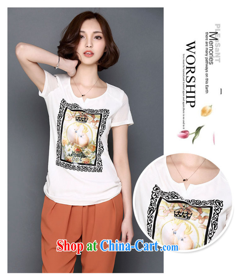 Hong Kong Honey Love 2015 the Code women mm thick beauty Korean lax 3D Three-dimensional stamp short-sleeved T-shirt Web yarn, solid black T-shirt XXXXL (180 - 200 ) jack pictures, price, brand platters! Elections are good character, the national distribution, so why buy now enjoy more preferential! Health