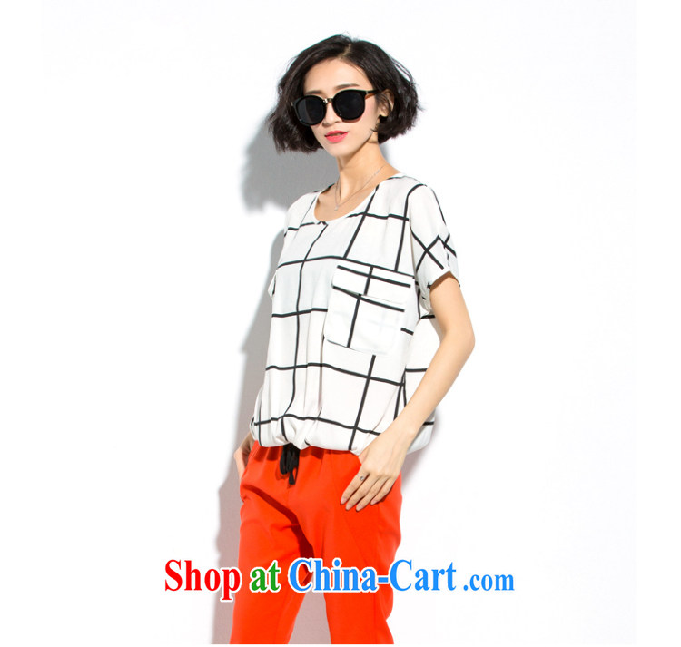 Eternal Su-eternal-soo and indeed increase female thick mm summer 2015 new loose video thin plaid T pension white 3XL pictures, price, brand platters! Elections are good character, the national distribution, so why buy now enjoy more preferential! Health