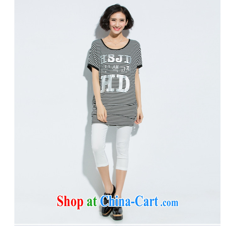 Eternal show Summer 2015 mm thick new, larger female stylish black-and-white striped letters decal graphics thin T pension black-and-white striped color 3XL pictures, price, brand platters! Elections are good character, the national distribution, so why buy now enjoy more preferential! Health