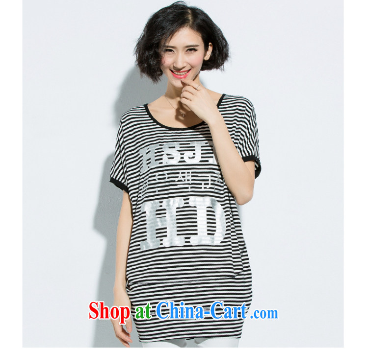 Eternal show Summer 2015 mm thick new, larger female stylish black-and-white striped letters decal graphics thin T pension black-and-white striped color 3XL pictures, price, brand platters! Elections are good character, the national distribution, so why buy now enjoy more preferential! Health