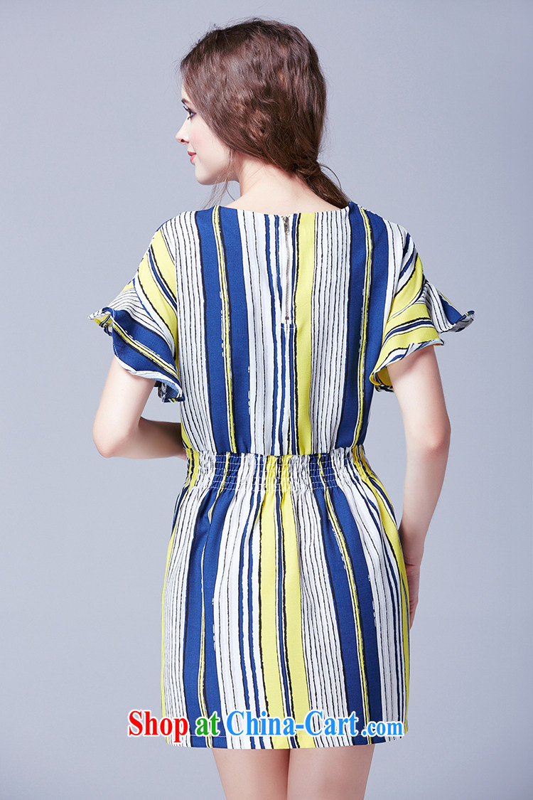 Yan Yan and snow 2015 summer new, larger women Beauty Fashion stripes dresses female LYQ 248 yellow 5 XL pictures, price, brand platters! Elections are good character, the national distribution, so why buy now enjoy more preferential! Health