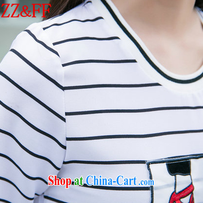 ZZ &FF 2015 summer new larger cuff in Yau Ma Tei cotton embroidery relaxed dress stripes skirt solid A field skirt girls DM 9113 white M, ZZ &FF, shopping on the Internet