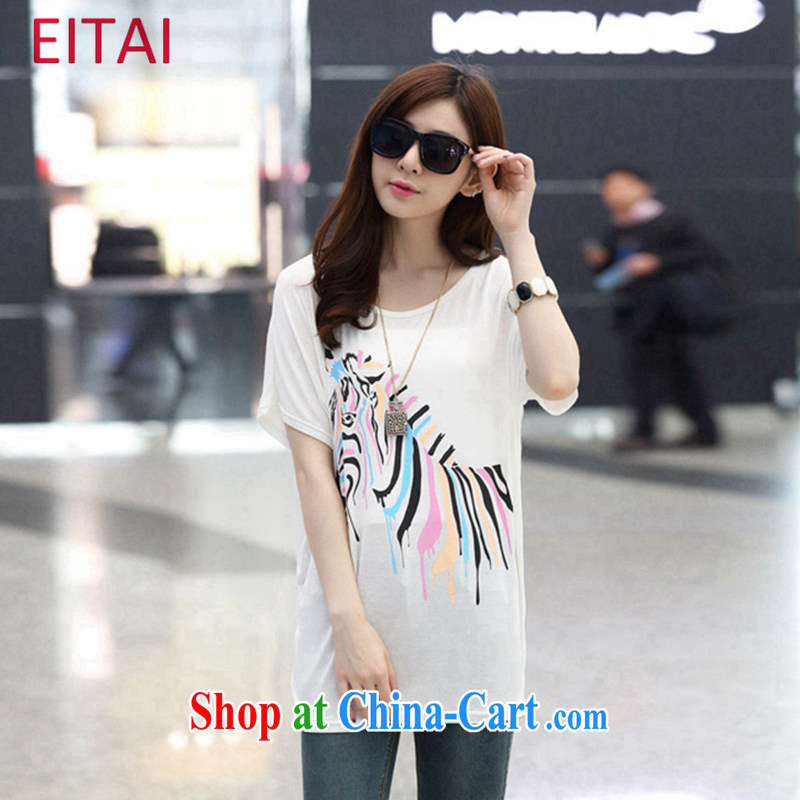 The EITAI Code women summer is indeed the more relaxed short-sleeved T-shirt girls thick sister summer graphics thin white are code